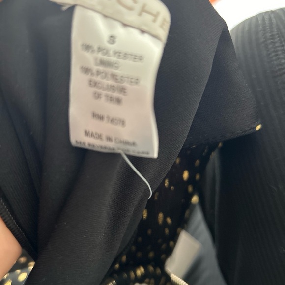 NWT Cache Y2k Halter Black Evening wide leg Jumpsuit Metallic Embellishment  S - Picture 5 of 9